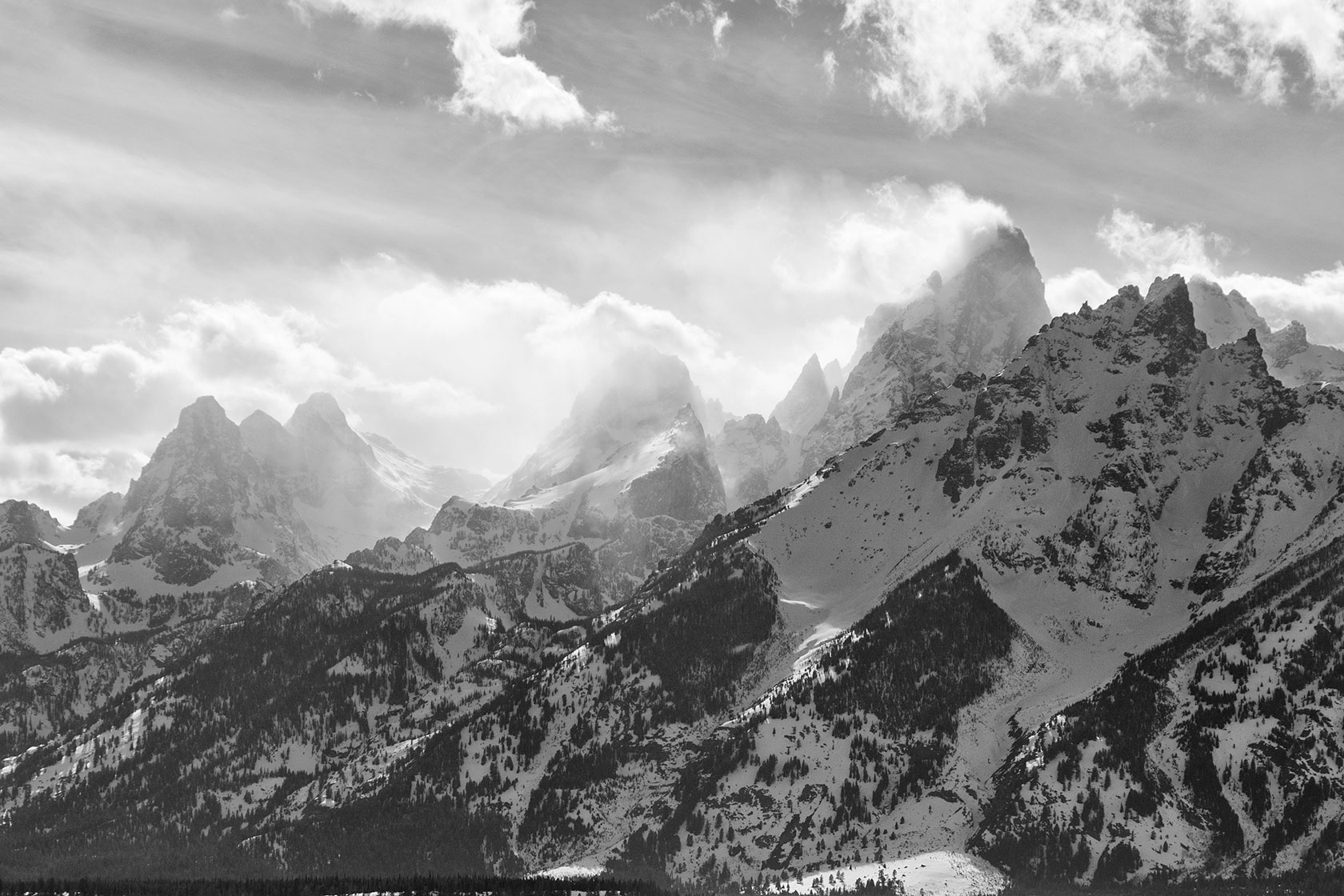 Spring Clouds in Black & White - Stephen Williams Photography, Jackson Wyoming