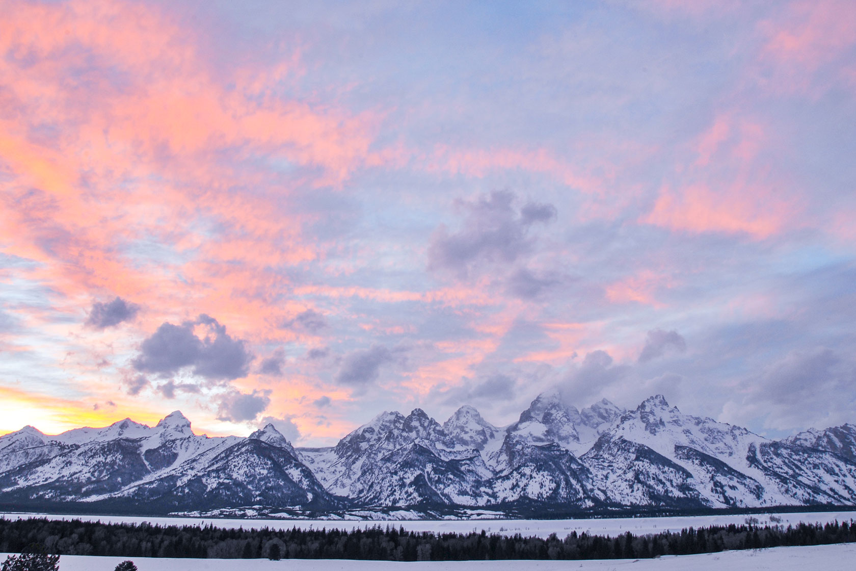 Teton Winter Sunset - Stephen Williams Photography, Jackson Wyoming